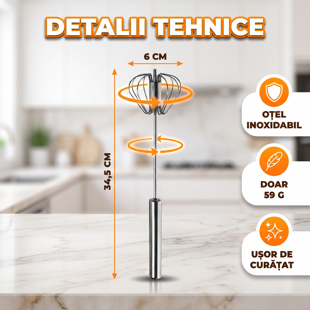 Tel Semiautomat din Inox - 1+1 Cadou