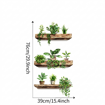 Set 3 Tablou Decorativ 3D Autoadeziv cu Plante