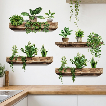 Set 3 Tablou Decorativ 3D Autoadeziv cu Plante