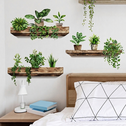 Set 3 Tablou Decorativ 3D Autoadeziv cu Plante